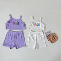Clothing Sets DibeberBear Candy Color Suspender Baby Tops Set For Boys Girls Loose Thin Breathable Kids Clothes Children Sleepwear Cotton