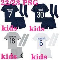 Maillots de football 22 23 psgs kids soccer jersey 2022 2023 MBAPPE shirt boys set uniform shorts socks maillot foot285n
