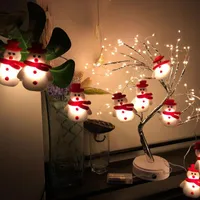 Décorations de Noël 1.6 / 3m 10/20led Snowman Tree LED Garland String Light Decoration For Home 2023 Year OrnamentsChristmas