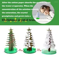 Christmas Decorations DIY Visual Magic Growing Paper Crystals Green Tree Magically Funny Trees Kids Novelty Toys For Children