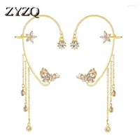Backs Earrings ZYZQ 1Pcs Rhinestone Stars Clip Earring Gold Color Rear Hanging For Women Beauty Gift Statement 2023 Jewelry