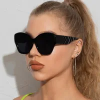 Sunglasses Fashion Vintage Big Frame Cat Eye Women Designer Travel Driving Sun Glasses For Female ShadesSunglassesSunglasses