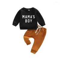 Clothing Sets Born Infant Baby Boys 2 Pcs Pants Set 0-3Y Toddler Letter Print O-Neck Long Sleeve Sweatshirts Tops Elastic Waist