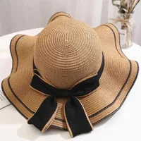 Wide Brim Hats Summer Straw Hat Women Big Beach Panama Ladies Cap Outdoor Sun Visor Female Caps Chapeu FemininoWide Oliv22