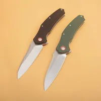 Factory Price G0115 Flipper Folding Knife 8Cr14Mov Satin Tanto Point Blade G10 with Stainless Steel Handle Ball Bearing Fast-opening EDC Pocket Knives