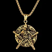 Pendant Necklaces Men Necklace Gold Color Stainless Steel Hip Hop Chain Punk Skull Charm Fashion Star Jewelry Wholeslae