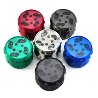 Wholesale Smoking Herb Grinder colorful 63mm 4layer transparent cover diamond Smoke Tobacco Grinders