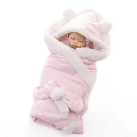 Winter Baby Boys Girls Blanket Wrap Double Layer Fleece Baby Swaddle wraps Sleeping Bag For Newborns Baby Bedding Blanket blankets271I