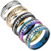 Men's Single-Row Diamond Titanium Steel Ring Fashion Stainless Steel Ring Wholesale