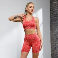 Active Sets Adapt Camo Seamless Shorts For Women Summer Sleeveless Sportwear Gym Clothing Racerback Sports Bra 2 Piece Outfits Yoga Set