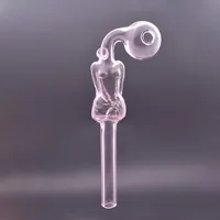 Smoking Dogo Glass Oil Burner Pipe Beauty Shape Smoking Pipe 14cm Curved OD 30mm bubbler Glass Bong Water Pipes with Different Balancer