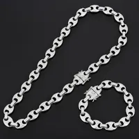 Chains Cuban Chain HIP HOP Coffee Iced Out Alloy Bean Pig Nose Rhinestone Necklace Bling Necklaces For Men Jewelry A