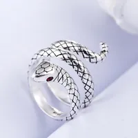 Cluster Rings Fashion 925 Sterling Silver Open Party Ring Snake Animal Lady Finger Original Jewelry For Women Girls Students Gift