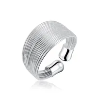 Cluster Rings Color Silver Ring Cute High Quality Wedding Chain Women Lady Style Festival Gifts Beautiful Trendy Jewelry