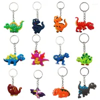 Keychains 12 Pieces Dinosaur Keyrings Decoration For Birthday Party Favor Supplies Stuffers Bag Fillers Gifts Prizes Dropship