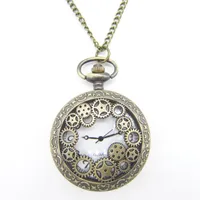 Pendant Necklaces Hollowed Pattern Openable Locket Pocket Watch Look Vintage Necklace