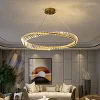 Pendant Lamps Modern Luxury Creative Necklace LED Restaurant Chandelier Living Room Bedroom Stainless Steel Crystal Home Decoration Lighting