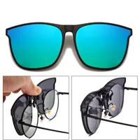 Sunglasses Polarized Clip On Men Pochromic Car Driver Goggles Night Vision Glasses Anti Glare Vintage Square OculosSunglasses
