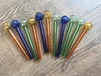 50PCS Colors Glass Oil Burner Pipe Thick Glass Smoking Pipes Oil Nail Oil Burner Pipe hand blown Colorful water Pipes glass bubbler pipe