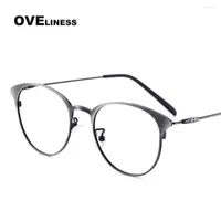 Sunglasses Frames Retro Round Eye Glasses Frame For Women Men 2023 Optical Full Metal Eyeglasses Myopia Prescription Korean Eyewear
