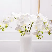 Decorative Flowers 1pc 7 Heads Butterfly Orchid Artificial Flower Wedding Home Decoration Fake Phalaenopsis Floral Arrangement Material