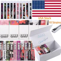USA Stock Cake Disposable Vape Pens E Cigarettes 10 Flavors 1.0ml Disposable Device Pods 280mAh Battery Micro With Bottom USB Rechargeable Starter Kits Empty