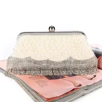 Factory Retaill Whole brand new handmade pretty diamond evening bag beaded bag with satin for wedding banquet party porm297b