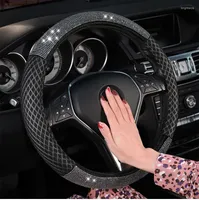 Steering Wheel Covers Universal Ice Silk Cover Bling Crystal Car Accessories For Four Seasons