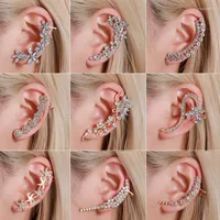 Stud Earrings WUKALO Bohemian NO Piercing Crystal Rhinestone Ear Cuff Wrap Clip For Women Girl Trendy Jewelry Bijoux