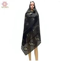 Ethnic Clothing 2023 Fashion African Cotton Hijab Scarf For Muslim Women Dubai Islam Headscarf Embroidery Shawls