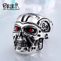 Cluster Rings BEIER Store Fashion T800 Terminator Ring Factory Price 316L Stainless Titanium Steel Movie Jewelry BR8-259