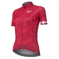 Racing Jackets Women Summer Cycling Jersey Red Bicycle Clothes Denmark Pro Bike Road Mountain Race Clothing Tops