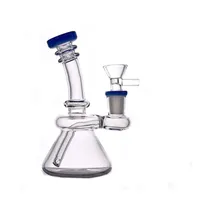 14mm Female Mini Glass Bong Smoking tobacco Water Pipes Pyrex Hookah Thick Heady Recycler Rig for Smoke with Male Glass Oil Burner Pipes