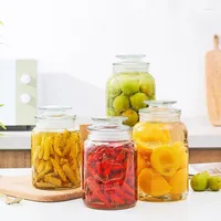 Storage Bottles Modern Glass Jar Sealed Bottle Transparent Pickle Coffee Bean Candy Box Large-capacity Food Container