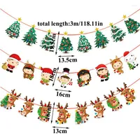 Party Decoration Christmas Banner Merry Flag Cartoon Tree Elk Decor Atmosphere Setting Xmas Happy Year 2023