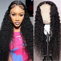 Hd Transparent Lace Frontal Wig 13X4 Water Wave Front Human Hair Wigs 200 Density Closure For Women