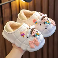 Slippers New Arrival Babi Furry Shoes Cute Cartoon Slippers Girls Boys Indoor Warm Baby Shoe Waterproof Winters Slipper 013023H