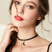 Choker Black Clavicle Chain Wild Simple Moon Short Neck Jewelry Collar Necklace Gothic Chokers Female
