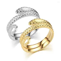 Wedding Rings Snake For Women Men Stainless Steel Gold Silver Color Finger Ring Vintage Gothic Homme Aesthetic Jewelry Anillos Mujer