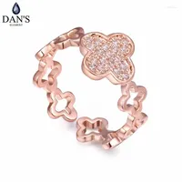 Wedding Rings DAN'S Brand Real Zirconia Micro Inlays Rose Gold Color Ring Party For Women Valentine Gift129810