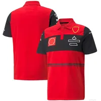 F1 F1 Camisa de carreras de carreras Fórmula Uno Uniforme de uniforme de solapa de verano Summer Manga roja Jerseys transpirable Axa7