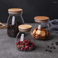 Storage Bottles Transparent Glass Tea Canister Sealed Candy Box With Lid Household Large-capacity Multigrain Coffee Bean Dried Fruit Jar