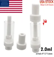 USA Full Ceramic Carts 2ml Thick Oil Atomizers Press On Vape Cartridges Glass Tank Carts Atomizer Lead Free Empty Disposable Vapes Pen 510 Thread Press by Machine
