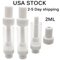 USA STOCK 2ML Full Ceramic Disposable Vape Cartridges Press Top 510 Thread Carts 4x1.5x1.6mm Empty Packaging OEM Bag Custom Box D8 D9 Automatic Oil Filling Machine CAKE