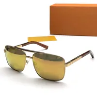 Classic Gold Attitude Sunglasses Square Pilot Sunglasses Sonnenbrille Mens Luxury Designer Sunglass Glasses Shades New Fashion Beach Go Omvn
