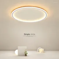 Ceiling Lights Ultra-Thin Black White LED For Living Room Restaurant Bedroom Lamp Round Acrylic Modern Flush Panel Light