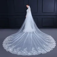 Bride Wedding Veil Long Cathedral Veil Soft Tulle Bridal Veils with Comb 1 Tier Drop Veil Hair Accessories