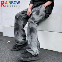 Men's Pants Rainbowtouches 2023 Trousers Tidal Current Hip Hop Tie-Dye Gradient Loose Straight Leg Drape Wide Rope