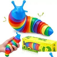 Dekompression Toy Fidget Slug Articed Flexible 3D Slugs Toys alla åldrar Relief Antianxiety Sensory Christmas Gifts SXAUG11 Drop Deli DHX9H