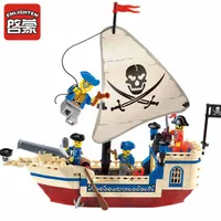 Enlighten 188st Pirates of Caribbean Bricks Bounty Pirate Ship Compatible Legoingly City Building Block Set Toys for Children302b